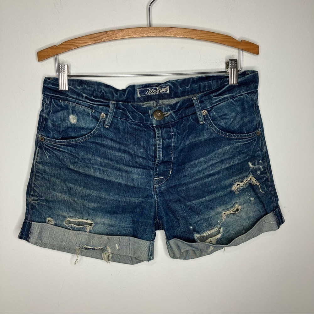 Hudson distressed cuffed denim shorts‎ size 27